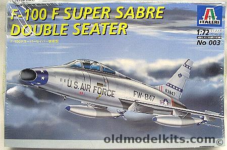 Italeri 1/72 F-100F Super Sabre Two Seater - USAF 353rd TFS 354 TFW 1958 / French Air Force EC3/11 'Jura' Toul Rosieres 1967 / Denmark Royal Danish Air force ASK 725 Karup 1963, 003 plastic model kit